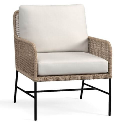 White Wicker Lounge Chair