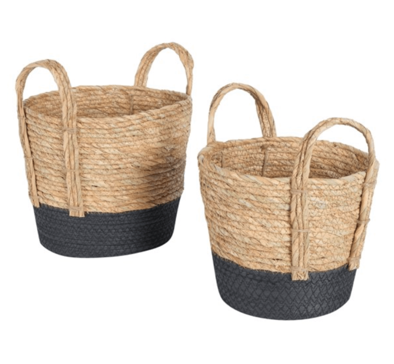 two rope baskets