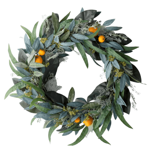 Artificial Citrus and Eucalyptus Wreath