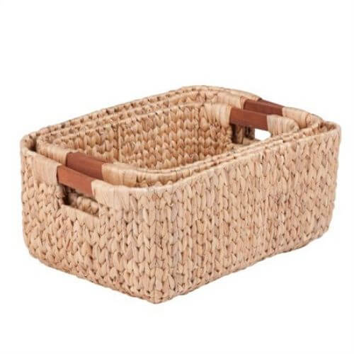 woven baskets with handles