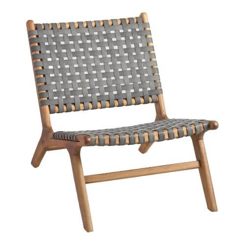 grey and wood outdoor chair