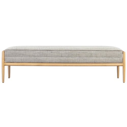 Comfy Gray Upholstered Bench