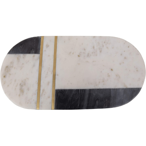 Multicolor marble and brass cutting board