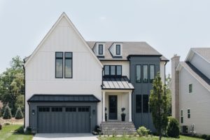 exterior white and gray modern farmhouse