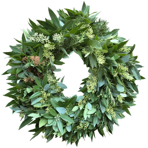 Natural seeded eucalyptus and rosemary branches Wreath