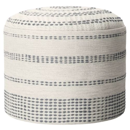 White and Gray Pouf from Target
