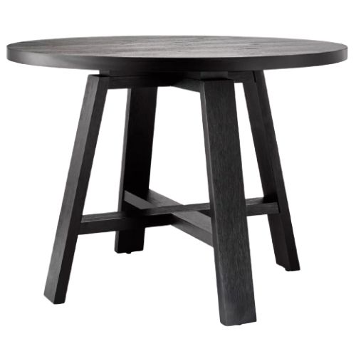 Small black round table
