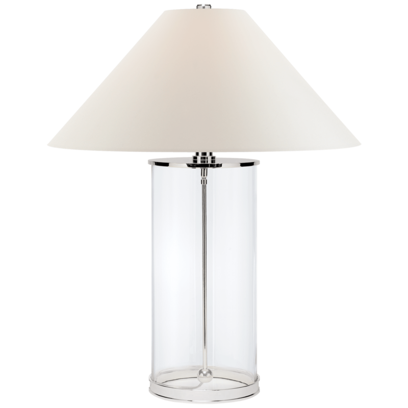 Glass Lamp with white shade