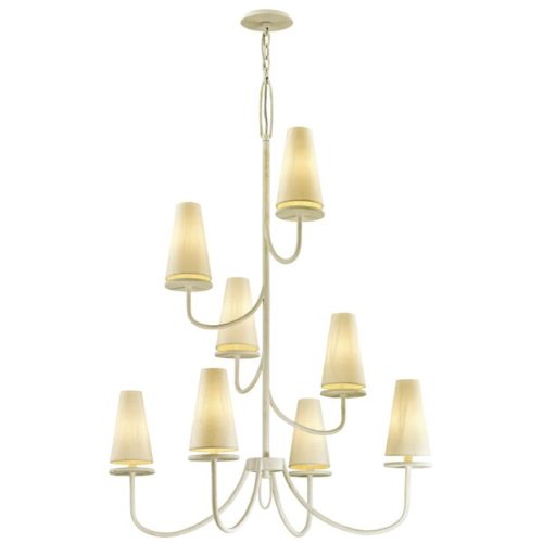 Tiered chandelier with shaded lights