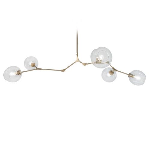 abstract light fixture with 5 arms with bulb endings