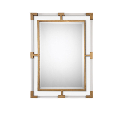 Mirror with glass structuring around the frame