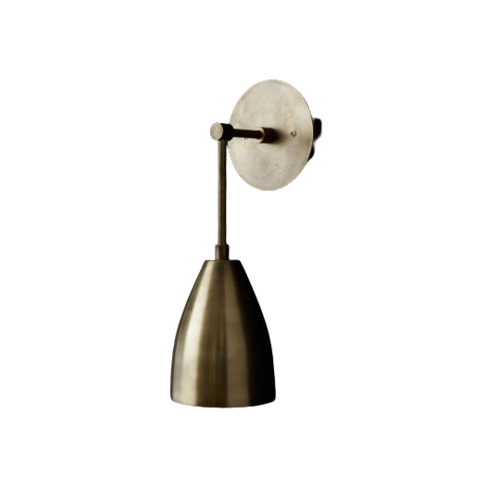 Brass conical wall sconce