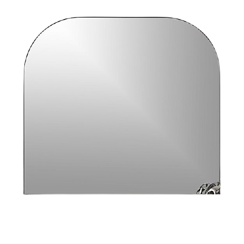 square shaped mirror with straight bottom corners and rounded upper crners