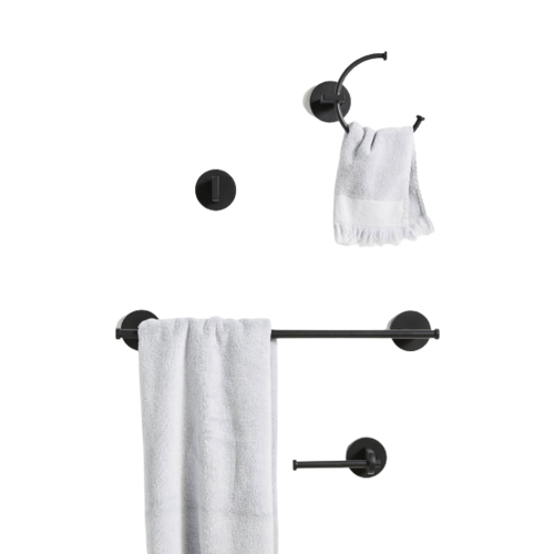 black iron towel bars and toilet paper bar