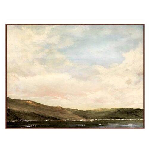 artwork of clouds with rolling hills in soft pinks